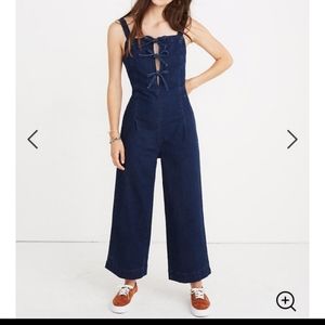 Madewell Denim Tie-Front Jumpsuit Size 8